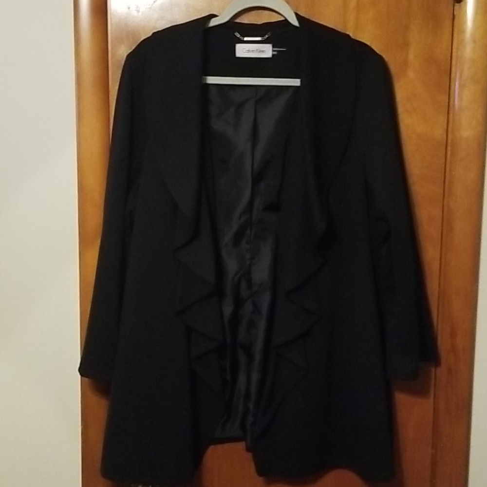 Calvin Klein suit blazer with drape front detail